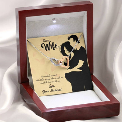 Wife Gift For Wife Birthday Expecting Baby Gift Inseparable Love Pendant 18k Rose Gold Finish 16� - Interlocking Hearts Necklace