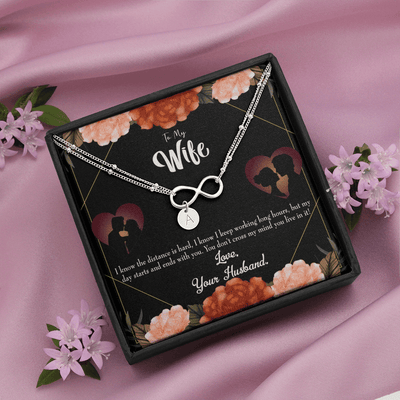 To My Wife Always On My Mind Infinity Bracelet With Initial Charms - Infinity Bracelet