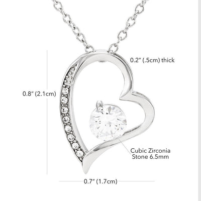To My Girlfriend All I want For Christmas Message Card Forever Necklace 18k Gold or Stainless Steel 18" Necklace - Forever Love Necklace Gift Idea For Woman