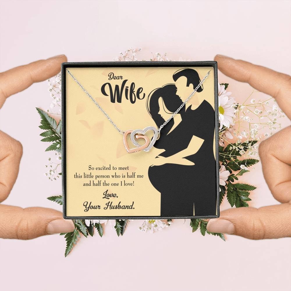 Wife Gift For Wife Birthday Expecting Baby Gift Inseparable Love Pendant 18k Rose Gold Finish 16� - Interlocking Hearts Necklace