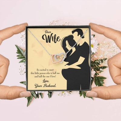 Wife Gift For Wife Birthday Expecting Baby Gift Inseparable Love Pendant 18k Rose Gold Finish 16� - Interlocking Hearts Necklace
