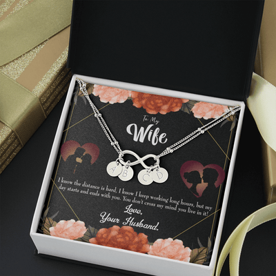 To My Wife Always On My Mind Infinity Bracelet With Initial Charms - Infinity Bracelet