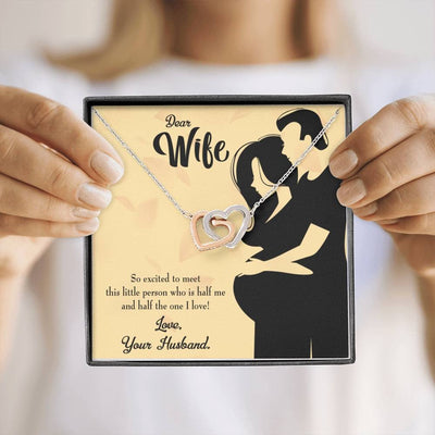 Wife Gift For Wife Birthday Expecting Baby Gift Inseparable Love Pendant 18k Rose Gold Finish 16� - Interlocking Hearts Necklace