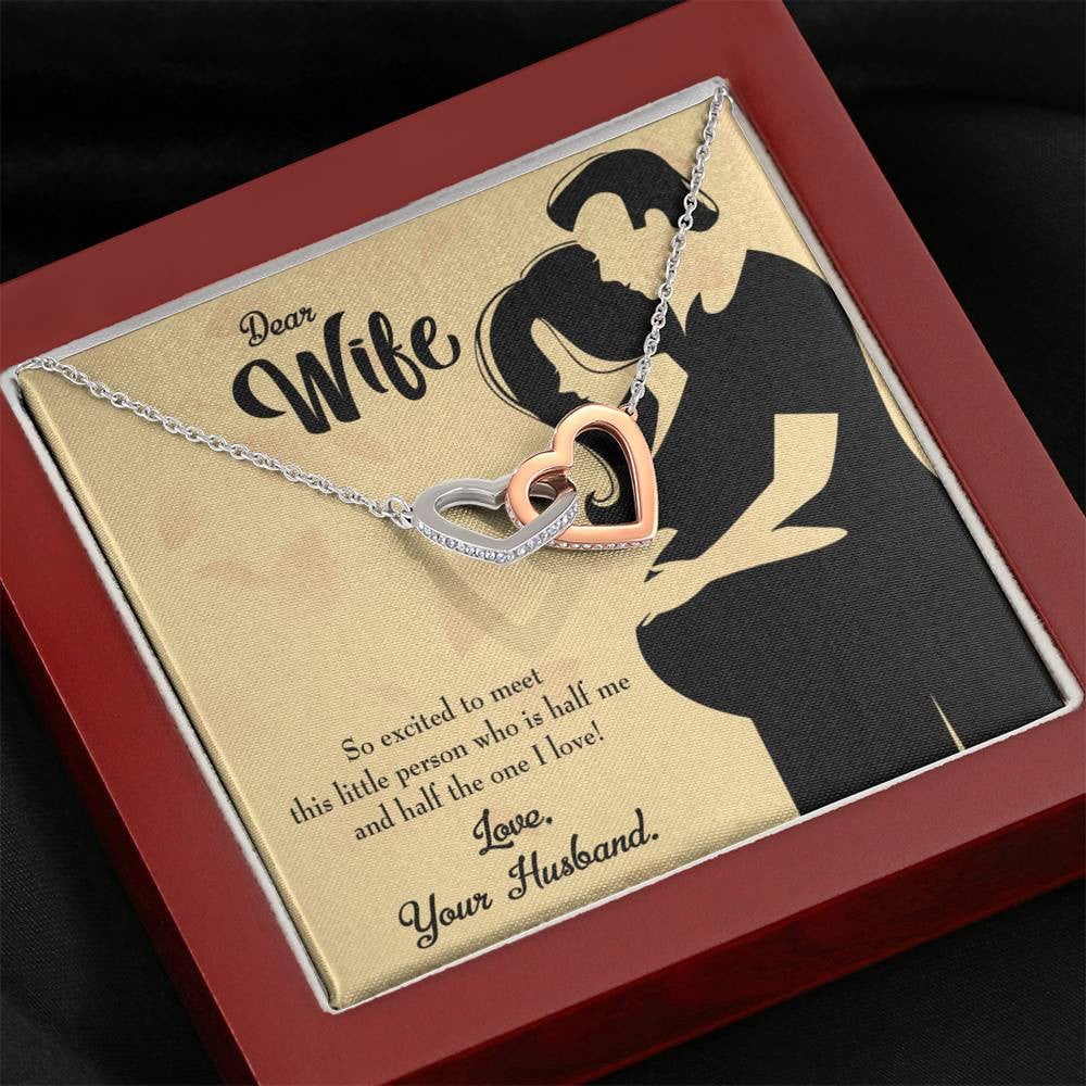 Wife Gift For Wife Birthday Expecting Baby Gift Inseparable Love Pendant 18k Rose Gold Finish 16� - Interlocking Hearts Necklace
