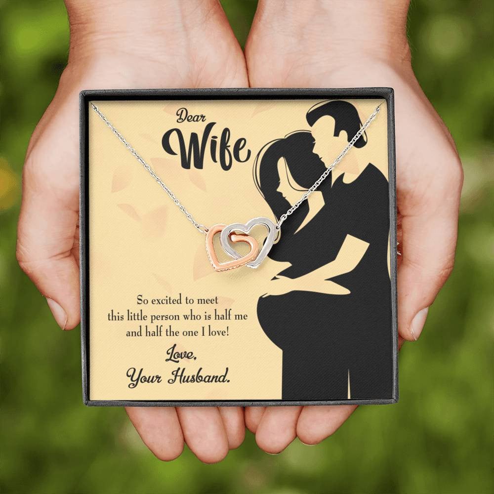 Wife Gift For Wife Birthday Expecting Baby Gift Inseparable Love Pendant 18k Rose Gold Finish 16� - Interlocking Hearts Necklace