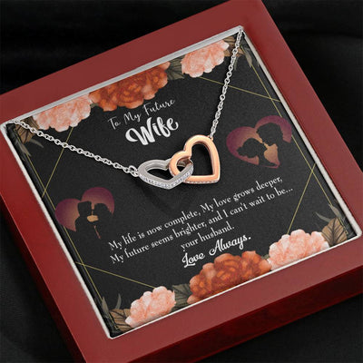 Wife Gift For Wife Birthday To My Future Wife Inseparable Love Pendant 18k Rose Gold Finish 16� - Interlocking Hearts Necklace