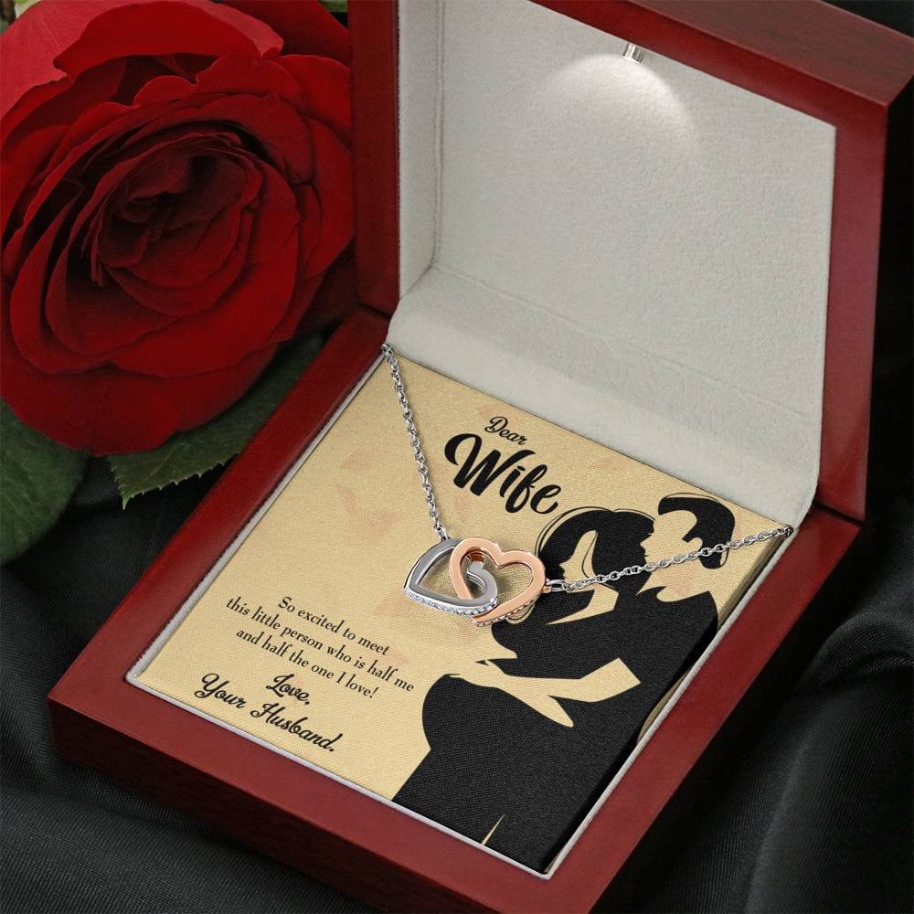 Wife Gift For Wife Birthday Expecting Baby Gift Inseparable Love Pendant 18k Rose Gold Finish 16� - Interlocking Hearts Necklace