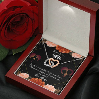 Wife Gift For Wife Birthday To My Future Wife Inseparable Love Pendant 18k Rose Gold Finish 16� - Interlocking Hearts Necklace