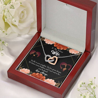 Wife Gift For Wife Birthday To My Future Wife Inseparable Love Pendant 18k Rose Gold Finish 16� - Interlocking Hearts Necklace