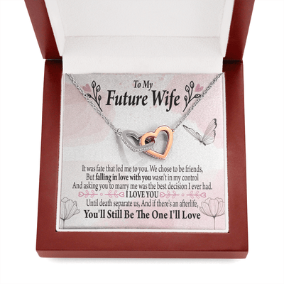 To My Future Wifebest Decision Inseparable Necklace Pendant 18k Rose Gold Finish 16� - Interlocking Hearts Necklace