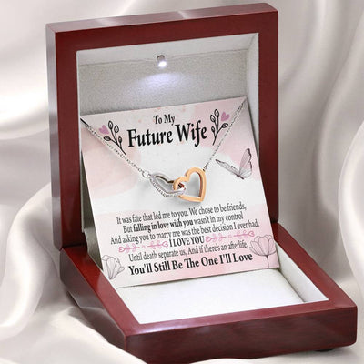 To My Future Wifebest Decision Inseparable Necklace Pendant 18k Rose Gold Finish 16� - Interlocking Hearts Necklace