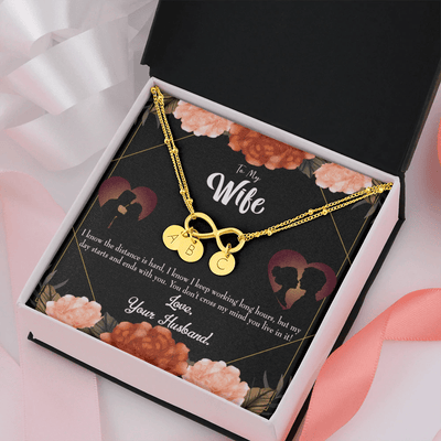 To My Wife Always On My Mind Infinity Bracelet With Initial Charms - Infinity Bracelet
