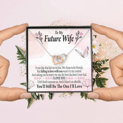 To My Future Wifebest Decision Inseparable Necklace Pendant 18k Rose Gold Finish 16� - Interlocking Hearts Necklace