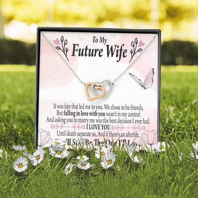 To My Future Wifebest Decision Inseparable Necklace Pendant 18k Rose Gold Finish 16� - Interlocking Hearts Necklace
