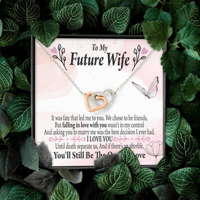 To My Future Wifebest Decision Inseparable Necklace Pendant 18k Rose Gold Finish 16� - Interlocking Hearts Necklace