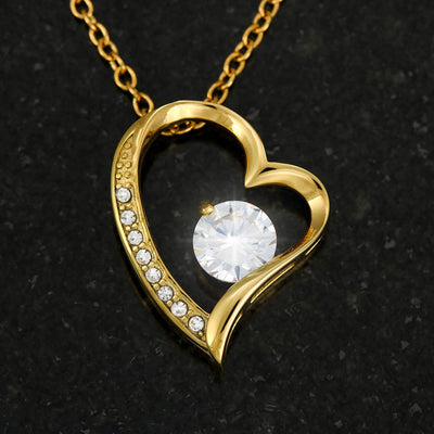 To My Girlfriend All I want For Christmas Message Card Forever Necklace 18k Gold or Stainless Steel 18" Necklace - Forever Love Necklace Gift Idea For Woman