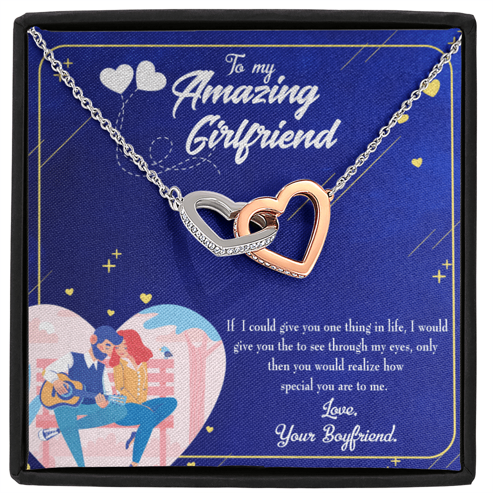 Future Wife Fiance Gift Boyfriend To Girlfriend Inseparable Love Pendant 18k Rose Gold Finish 16� Engagement Wedding Gift - Interlocking Hearts Necklace