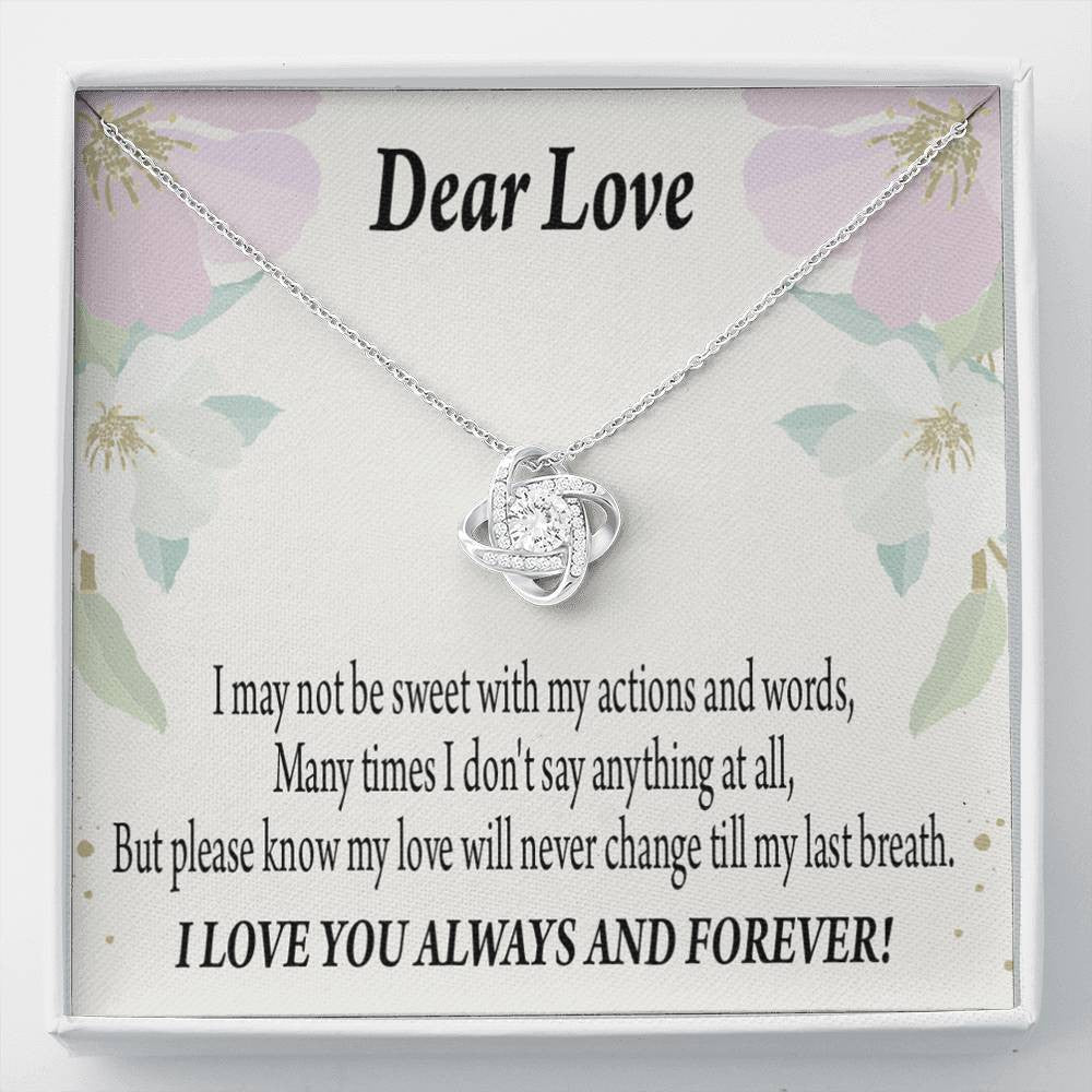 Always And Forever Wife Girlfriend Necklace Love Knot Pendant Necklace Stainless Steel W Cz Stone - Luxury Love Knot Necklace Meanful Gift Idea For Her/Him