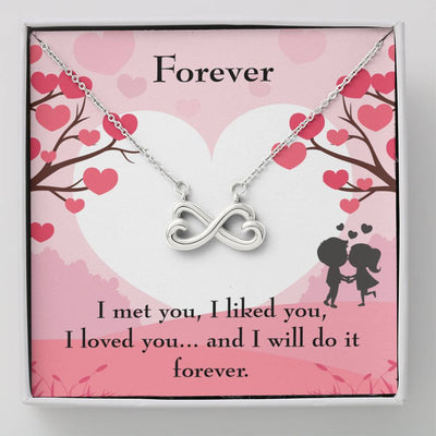 Forever Infinity Stainless Steel Pendant Message Card Wife Gift - Infinity Love Necklace