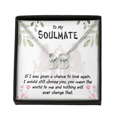 To My Girlfriend You Mean The World Infinity Bracelet With Initial Charms - Infinity Bracelet