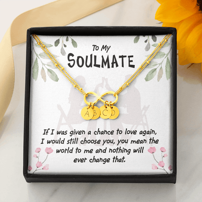 To My Girlfriend You Mean The World Infinity Bracelet With Initial Charms - Infinity Bracelet