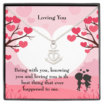 Wife Necklace Gift Loving You Anchor Pendant Message Card - Anchor Necklace Love Messages Gifts