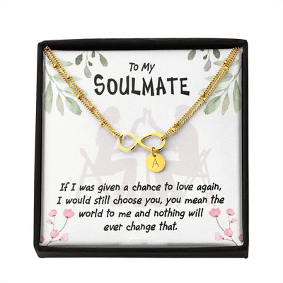 To My Girlfriend You Mean The World Infinity Bracelet With Initial Charms - Infinity Bracelet