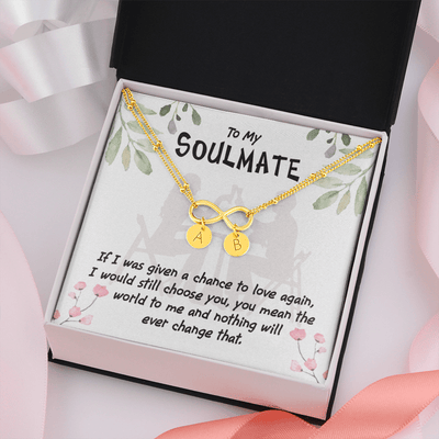 To My Girlfriend You Mean The World Infinity Bracelet With Initial Charms - Infinity Bracelet