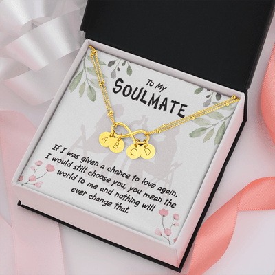 To My Girlfriend You Mean The World Infinity Bracelet With Initial Charms - Infinity Bracelet