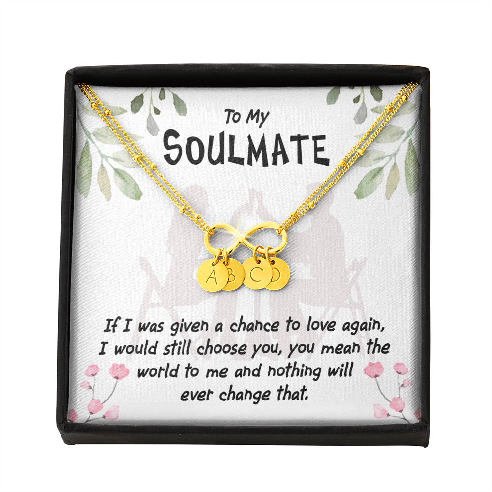 To My Girlfriend You Mean The World Infinity Bracelet With Initial Charms - Infinity Bracelet