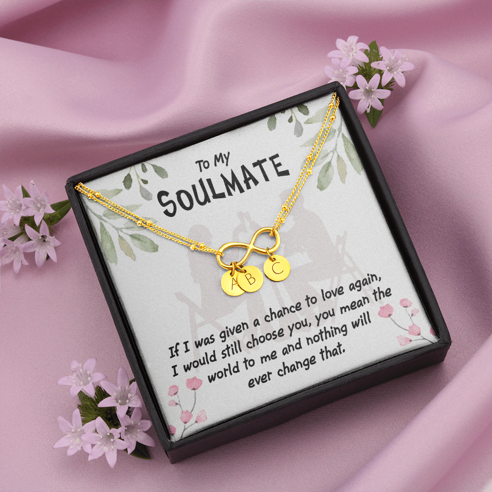 To My Girlfriend You Mean The World Infinity Bracelet With Initial Charms - Infinity Bracelet