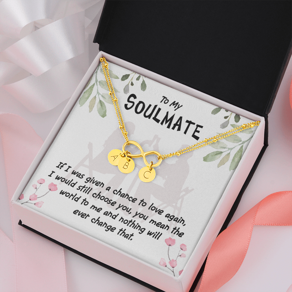 To My Girlfriend You Mean The World Infinity Bracelet With Initial Charms - Infinity Bracelet