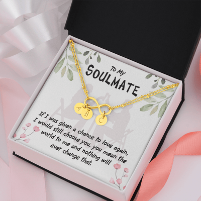 To My Girlfriend You Mean The World Infinity Bracelet With Initial Charms - Infinity Bracelet