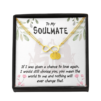 To My Girlfriend You Mean The World Infinity Bracelet With Initial Charms - Infinity Bracelet