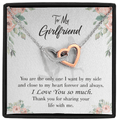 Girlfriend Necklace Message Card By My Side Inseparable Love Pendant Surgical Steel Girlfriend Birthday Card Romantic - Interlocking Hearts Necklace