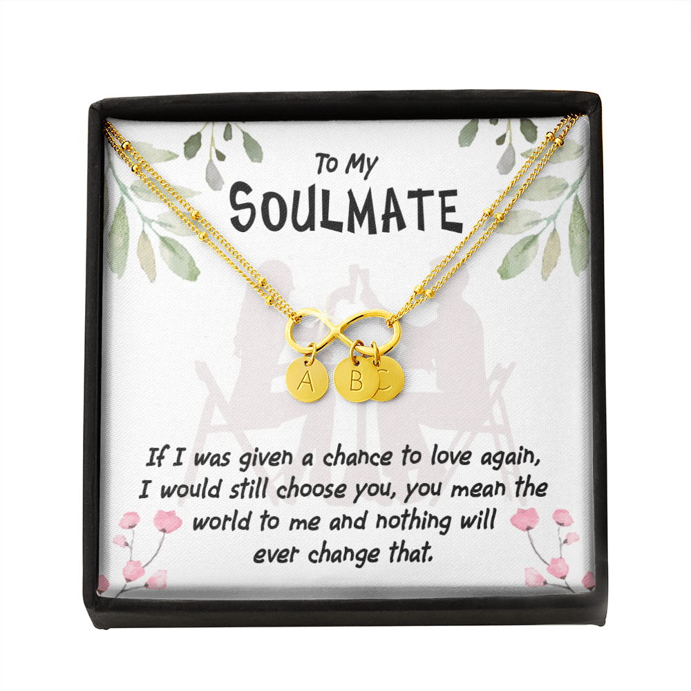 To My Girlfriend You Mean The World Infinity Bracelet With Initial Charms - Infinity Bracelet