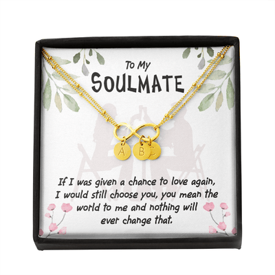 To My Girlfriend You Mean The World Infinity Bracelet With Initial Charms - Infinity Bracelet
