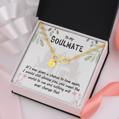 To My Girlfriend You Mean The World Infinity Bracelet With Initial Charms - Infinity Bracelet