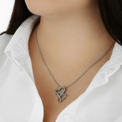 To My Wife From The Moment We Met Double Hearts Necklace Message Card - Double Hearts Necklace