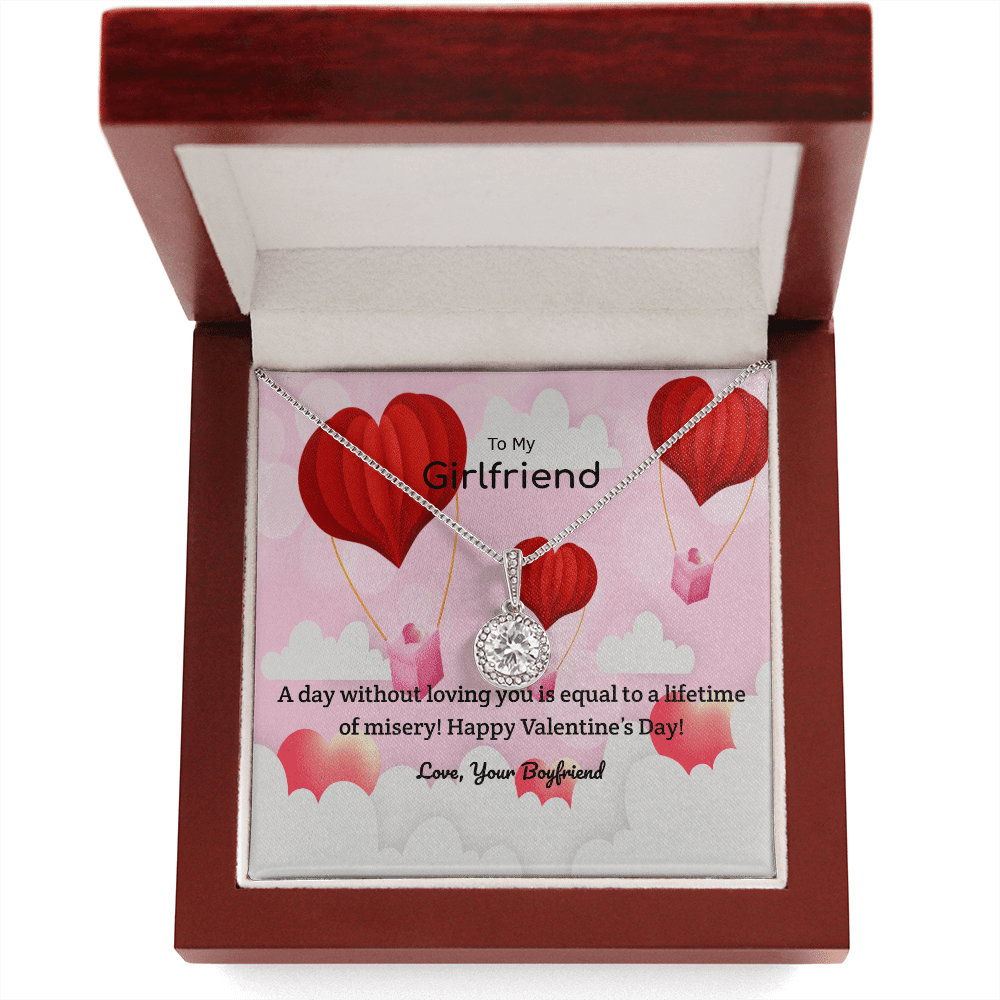To My Girlfriend Valentines Gift A Day Without Loving You Hot Air Balloon Eternal Union Necklace - Eternal Hope