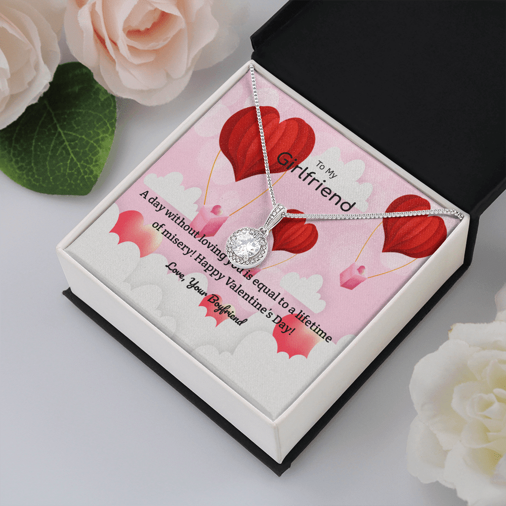 To My Girlfriend Valentines Gift A Day Without Loving You Hot Air Balloon Eternal Union Necklace - Eternal Hope