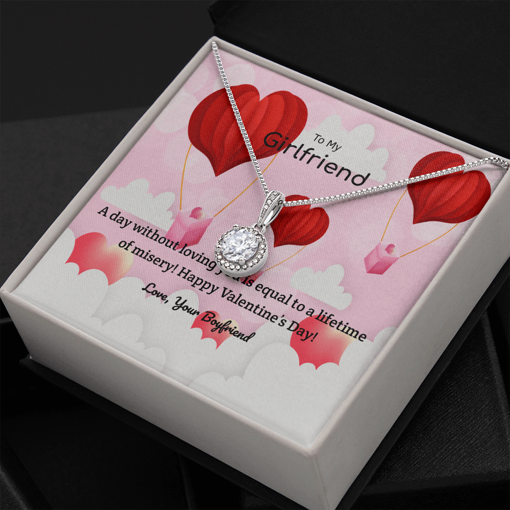 To My Girlfriend Valentines Gift A Day Without Loving You Hot Air Balloon Eternal Union Necklace - Eternal Hope
