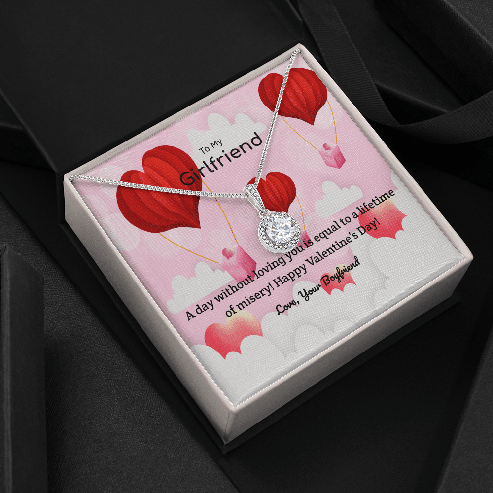 To My Girlfriend Valentines Gift A Day Without Loving You Hot Air Balloon Eternal Union Necklace - Eternal Hope