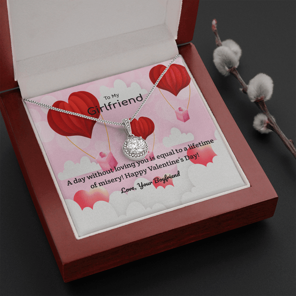 To My Girlfriend Valentines Gift A Day Without Loving You Hot Air Balloon Eternal Union Necklace - Eternal Hope
