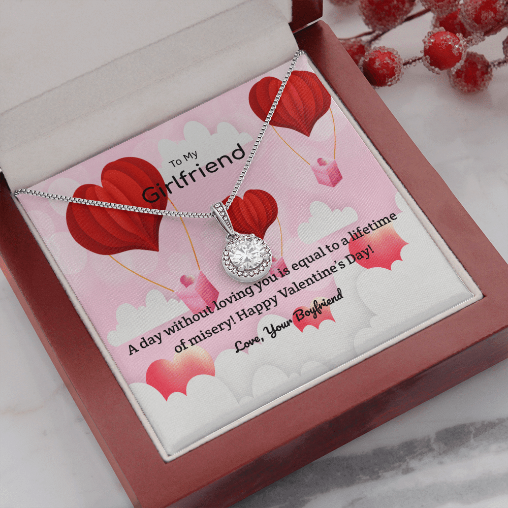 To My Girlfriend Valentines Gift A Day Without Loving You Hot Air Balloon Eternal Union Necklace - Eternal Hope