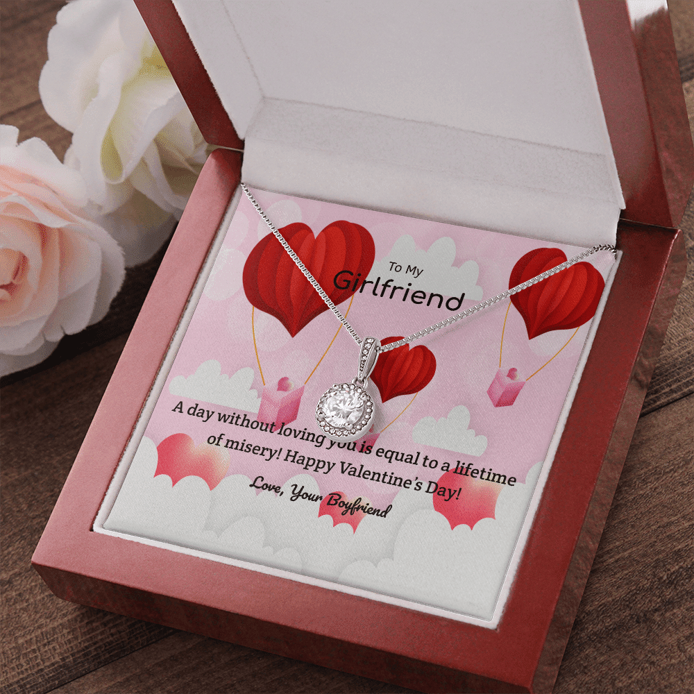 To My Girlfriend Valentines Gift A Day Without Loving You Hot Air Balloon Eternal Union Necklace - Eternal Hope