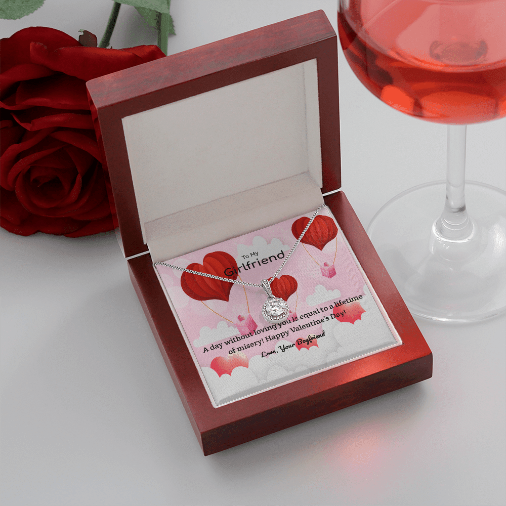 To My Girlfriend Valentines Gift A Day Without Loving You Hot Air Balloon Eternal Union Necklace - Eternal Hope