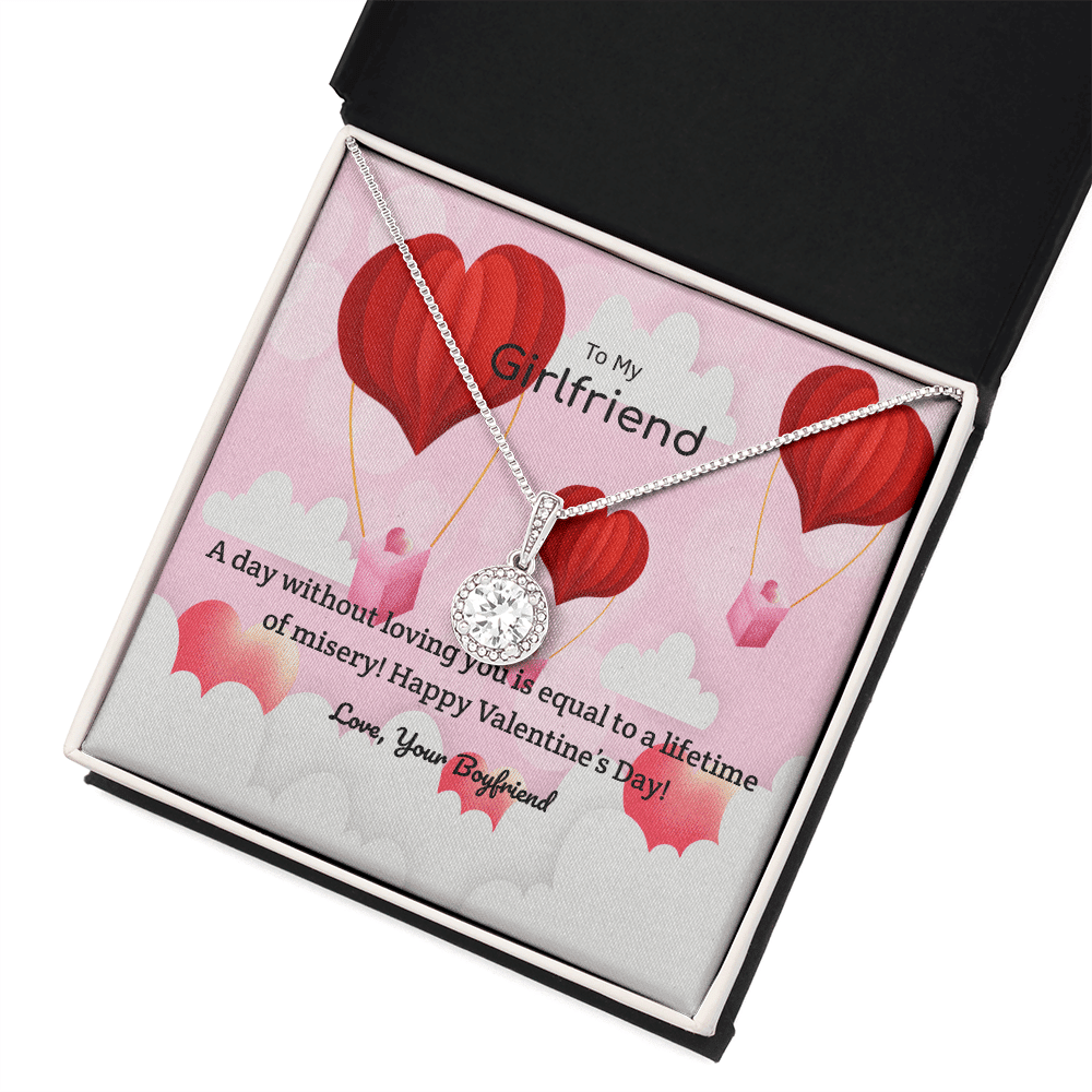 To My Girlfriend Valentines Gift A Day Without Loving You Hot Air Balloon Eternal Union Necklace - Eternal Hope
