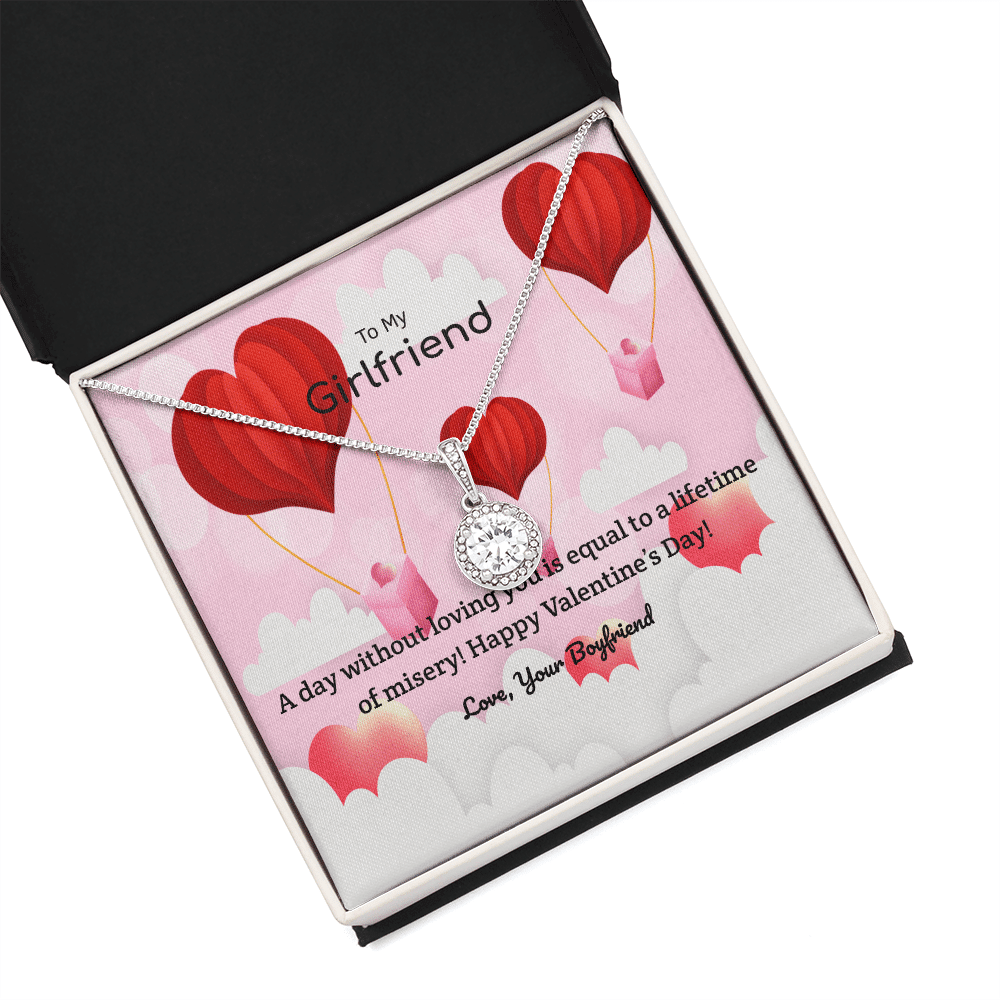To My Girlfriend Valentines Gift A Day Without Loving You Hot Air Balloon Eternal Union Necklace - Eternal Hope