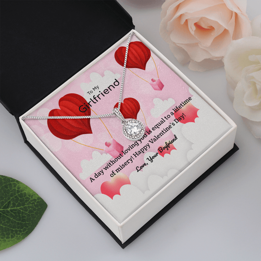 To My Girlfriend Valentines Gift A Day Without Loving You Hot Air Balloon Eternal Union Necklace - Eternal Hope